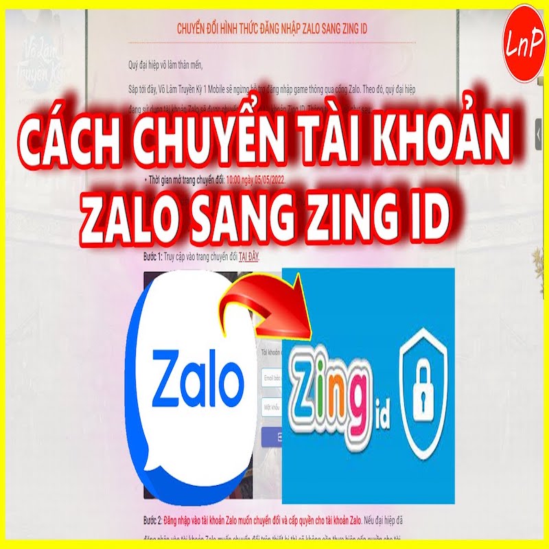 Hướng Dẫn Chuyển Tài Khoản Zalo Sang Zing ID VLTK Mobile